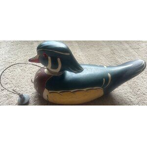 Big Sky Carvers Hand Crafted Drake Decoy 1999 Signed Wood Duck Brandy McManus